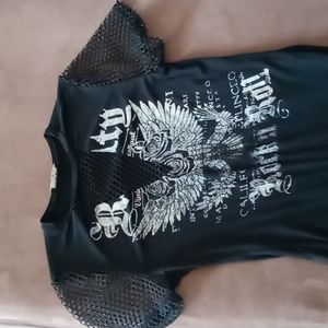 Black and mesh bodysuit